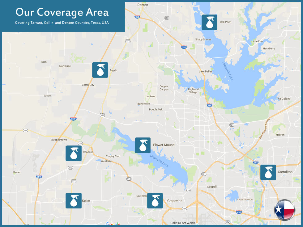 Texas Cleaning Coverage Map
